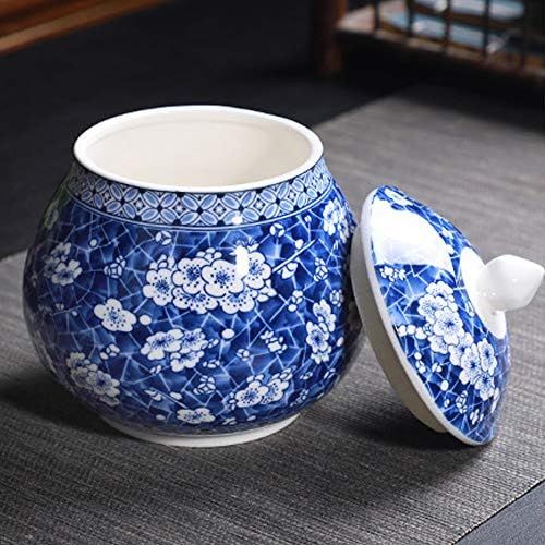Ancient Chinese Style Creative Blue and White Ceramic Jar with Lid | Amazon (US)