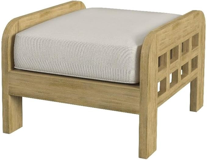 Butler Monhegan Teak Wood Outdoor Ottoman - Natural | Amazon (US)