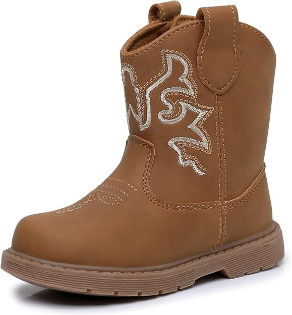 Ahannie Toddler Cowboy Boots for Boys & Girls – Baby Round Toe Western Boots with Hook & Loop A... | Amazon (US)