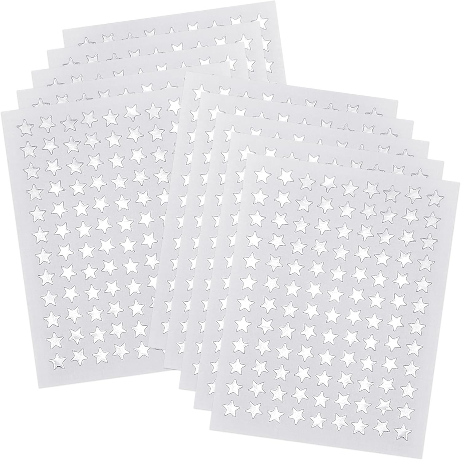 0.3" Diameter Silver Star Stickers - 3240 Pcs, 30 Sheets - Reward Stickers for Children, Ideal for Reward Charts and More | Amazon (US)