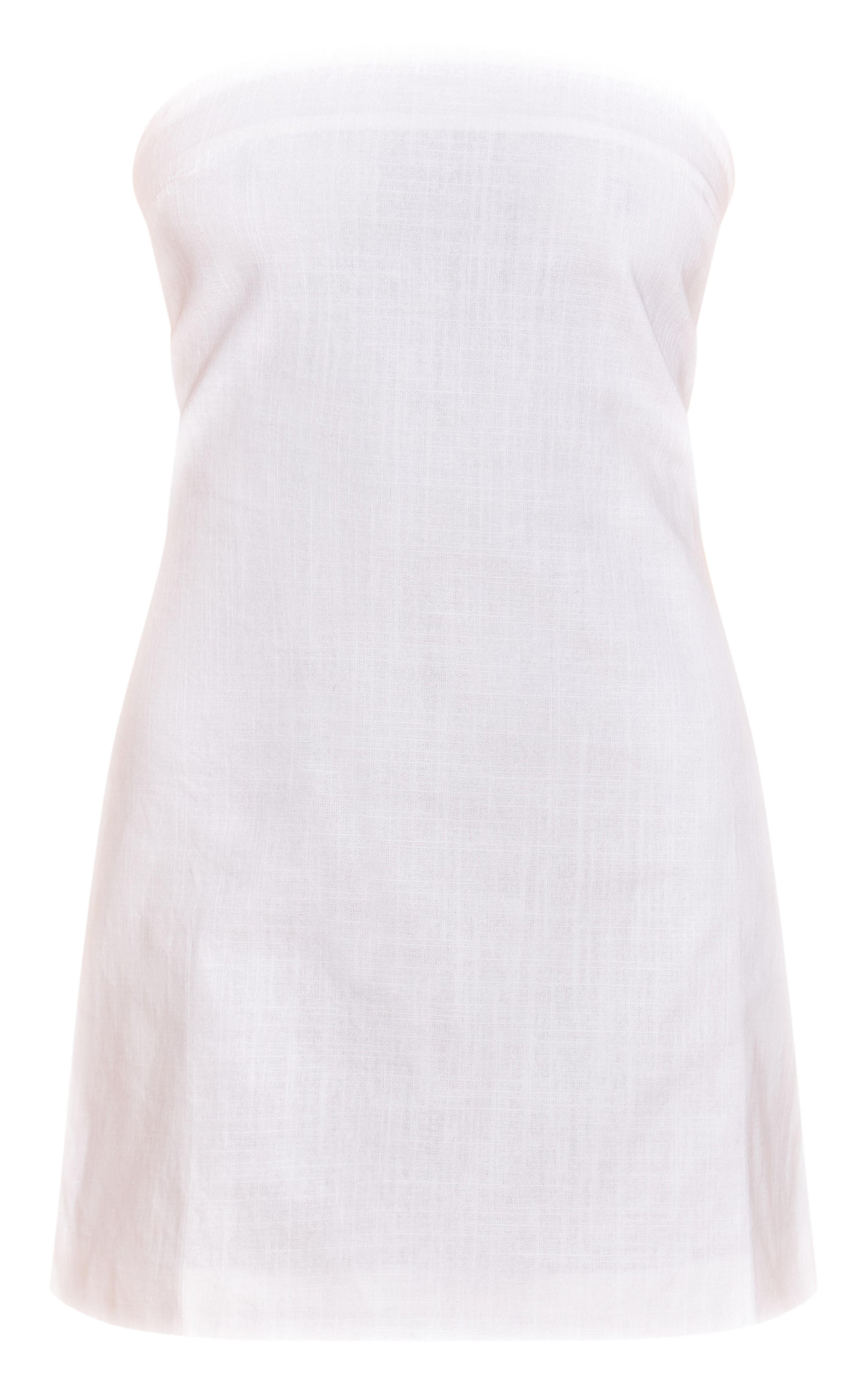 White Linen Look Bandeau Boxy Shift Dress | Dresses | PrettyLittleThing UK
