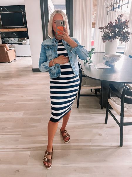 #OOTD Old Navy Striped Dress. Pink Lily denim jacket 20% off with code “TANNER”. Birkenstocks are 20% off today only at Revolve code “HAPPY20”. Loving Tan use code “LUCKYDAY” for $10 off $25 for new customers. #BumpStyle #SpringOutfits #SpringDress #VacationOutfit

#LTKstyletip #LTKbeauty #LTKbump