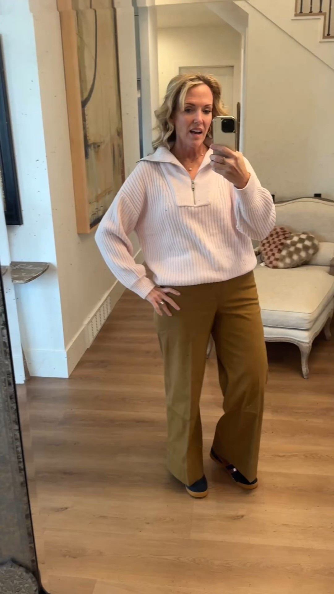 Totally loving these wide leg pants from Spanx and wool blend sweater is from Beyond Yoga. 

Correction!!!
I said in the clip that it’s cotton and I was mistaken! It’s actually a wool blend, but it is a great feeling like cotton.

I really love both of these brands. Check it out! 

#LTKootd #LTKstorytime #LTKdayinmylife