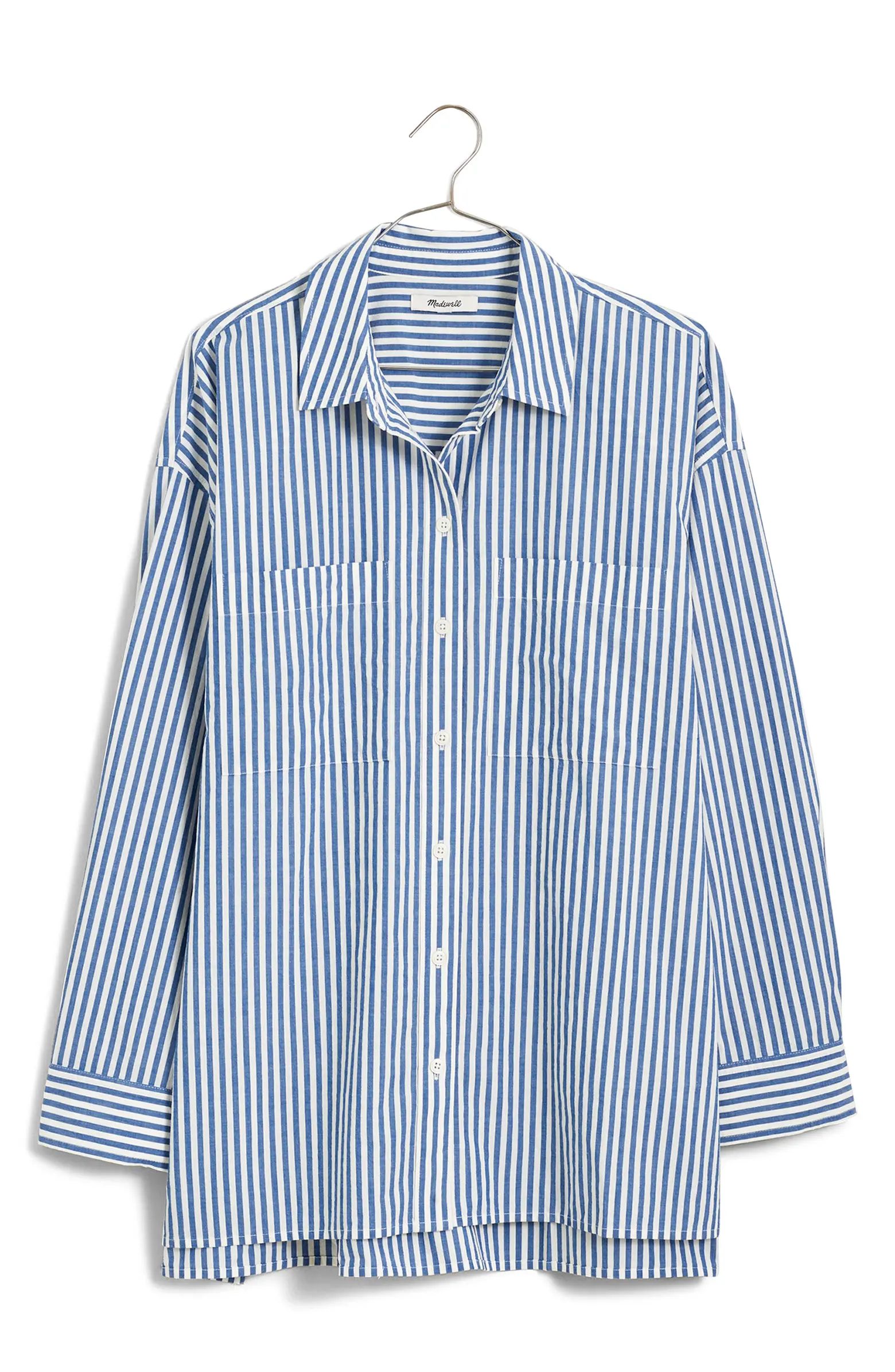 Madewell The Oversize Straight Hem Signature Poplin Shirt | Nordstrom | Nordstrom
