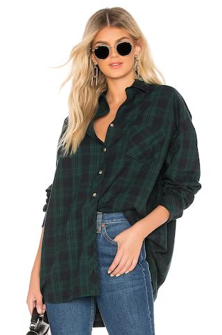superdown Audriana Oversized Flannel Top in Green from Revolve.com | Revolve Clothing (Global)