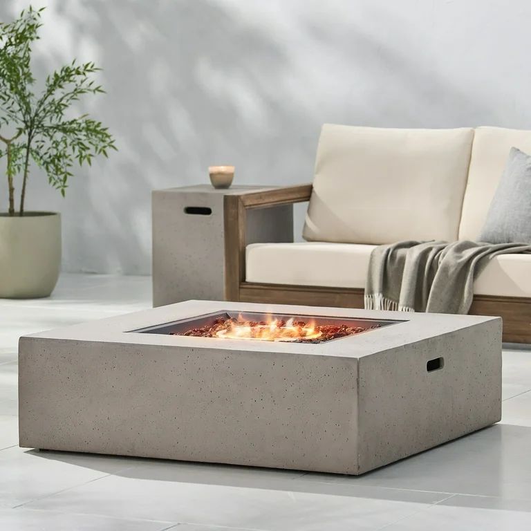 Noble House 40" Square 50000 BTU Natural Gas Fire Pit Table | Walmart (US)