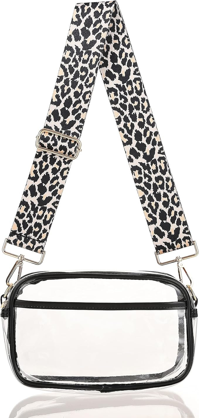 Clear Purse for women,Clear Crossbody Purse Bag Clear Bag for Women Stadium Approved with Strap f... | Amazon (US)