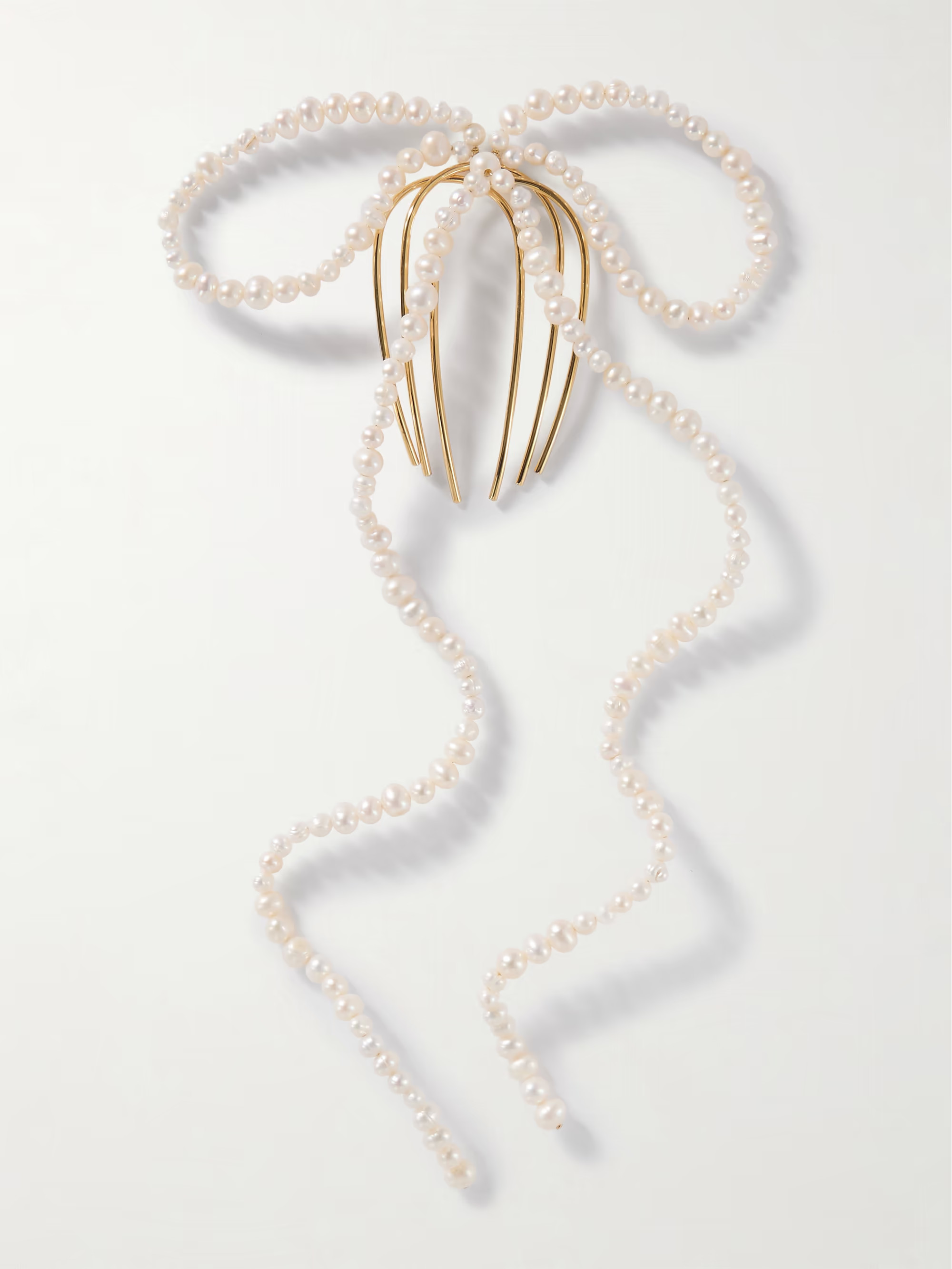 Pente de cabelo com pérolas banhadas a ouro | NET-A-PORTER (US)