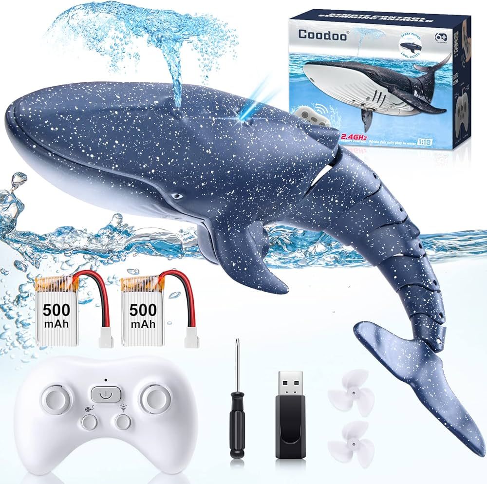 New Upgrade Pool Toys Remote Control Whale Shark Toys RC Boat Water Toys for Kids Age 8-12 Remote... | Amazon (US)