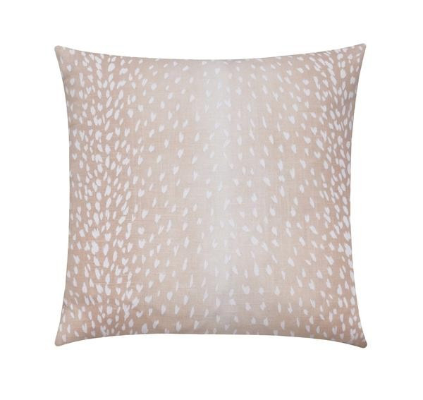Blush Antelope Deer Print Linen Pillow | Land of Pillows