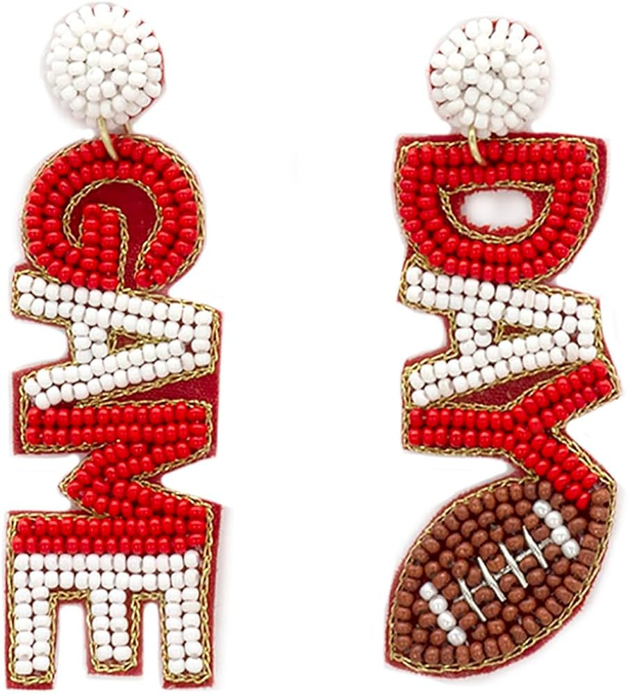 Beaded Game DayPost Earrings Handmade Game Day Earrings College Sport | Amazon (US)