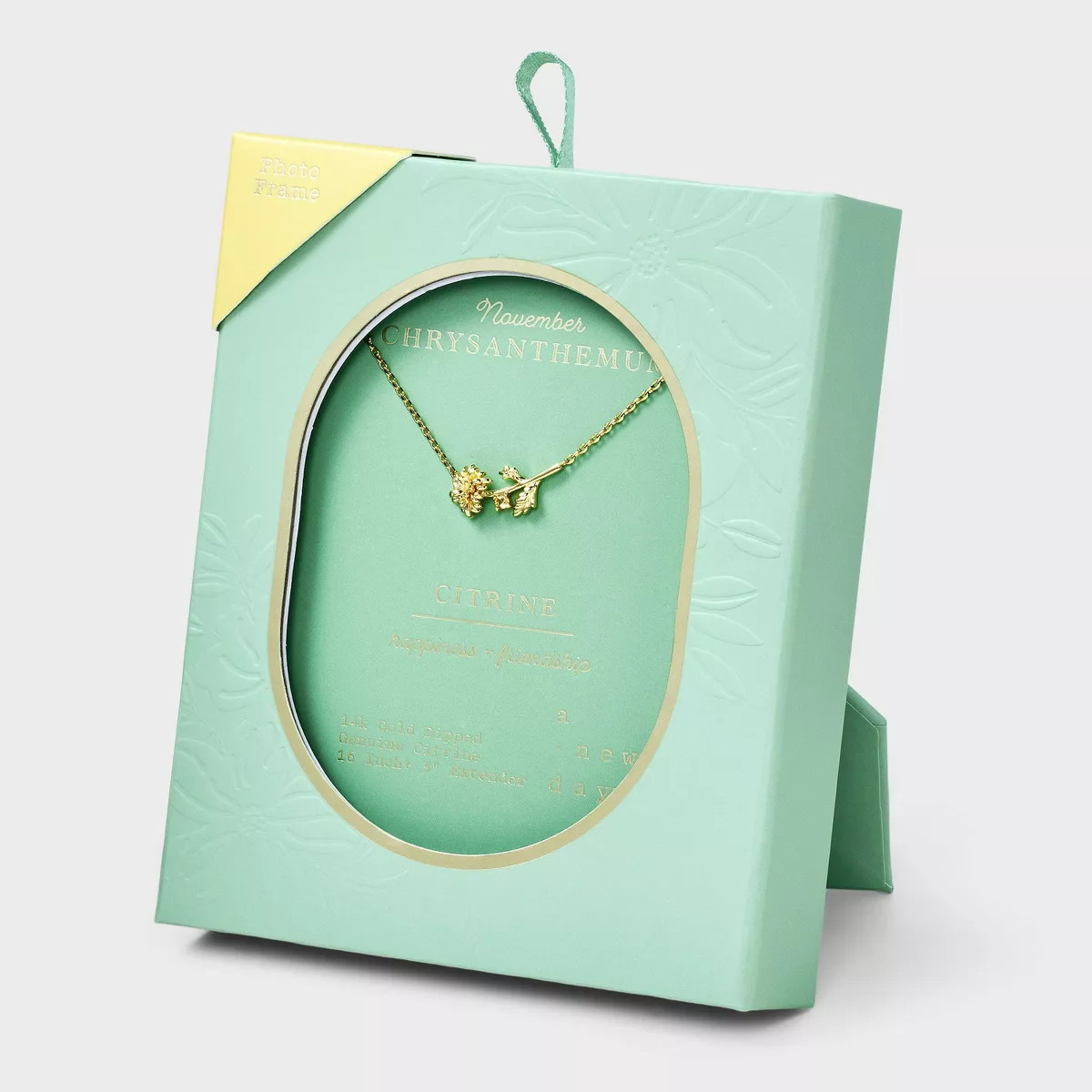 14K Gold Dipped Genuine Birth Stone Flower Pendant Necklace - A New Day™ | Target