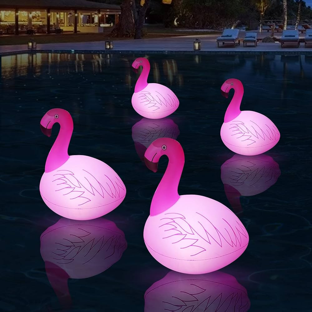 Rukars Solar Floating Lights 4 PCS, Flamingo Floating Pool Lights Solar Powered Glow... | Amazon (US)