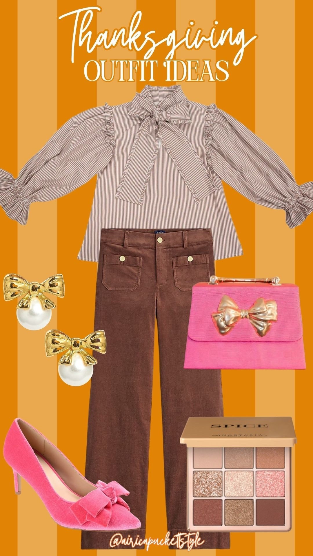 Thanksgiving outfit idea | brown & pink | bow accessories 

#LTKStyleTip #LTKSeasonal #LTKHoliday