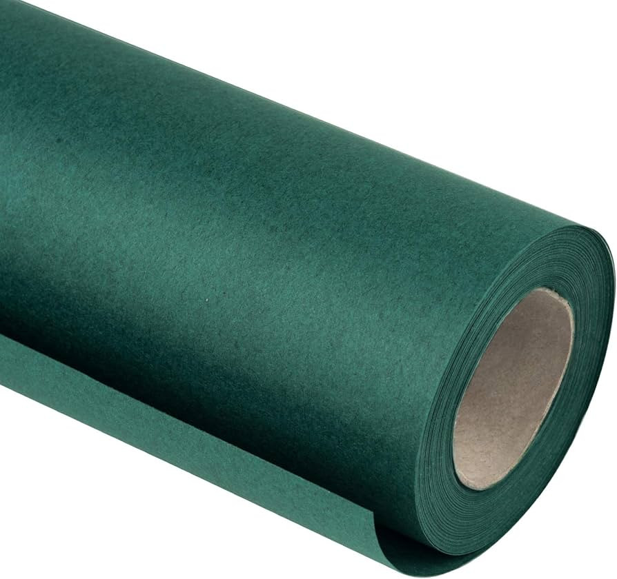 RUSPEPA 30"x 393"(32.8') Dark Green Kraft Wrapping Paper Large Jumbo Roll, Recyclable Green Art G... | Amazon (US)