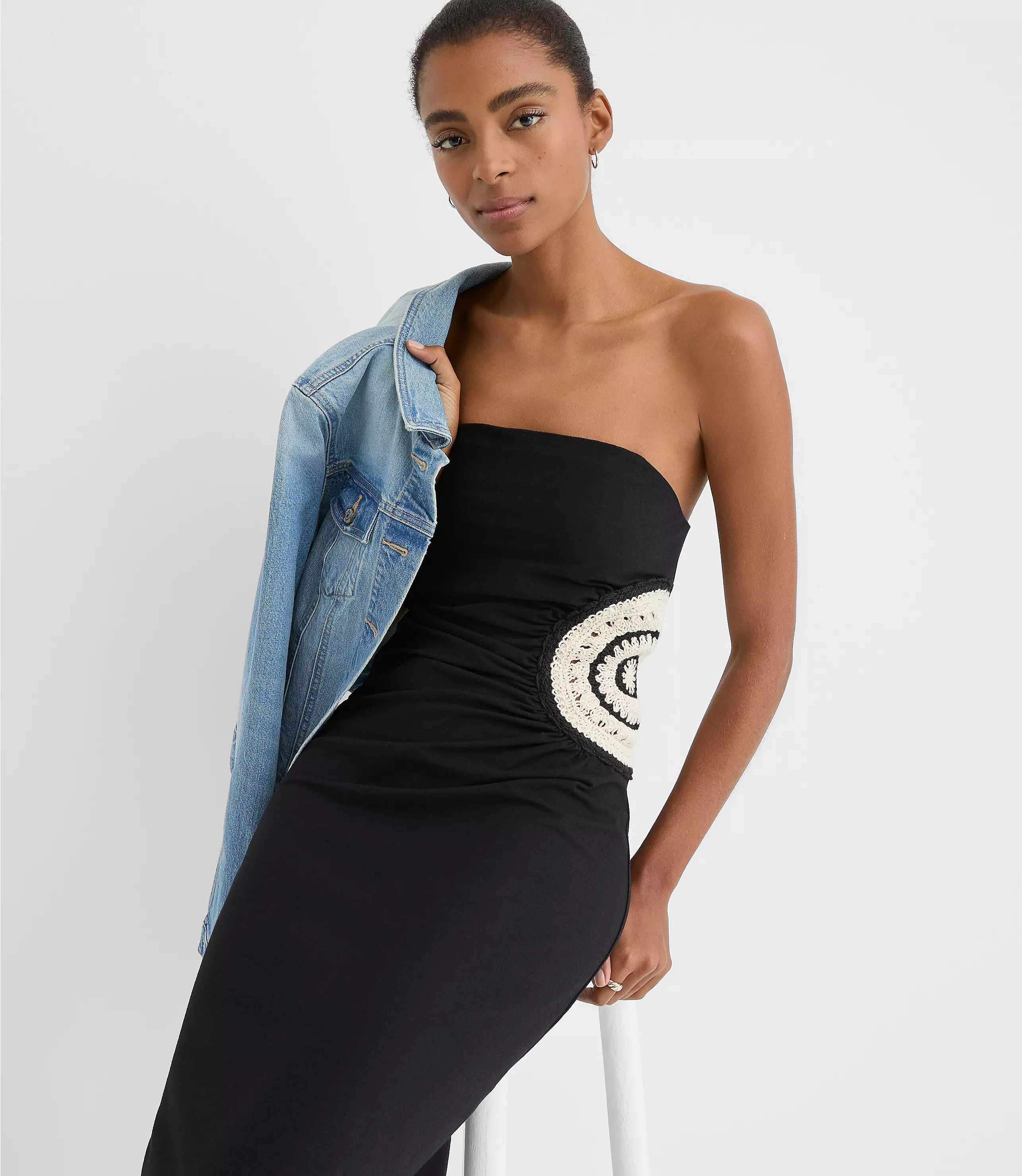 Petite LOFT Beach Crochet Bra Maxi Dress | LOFT