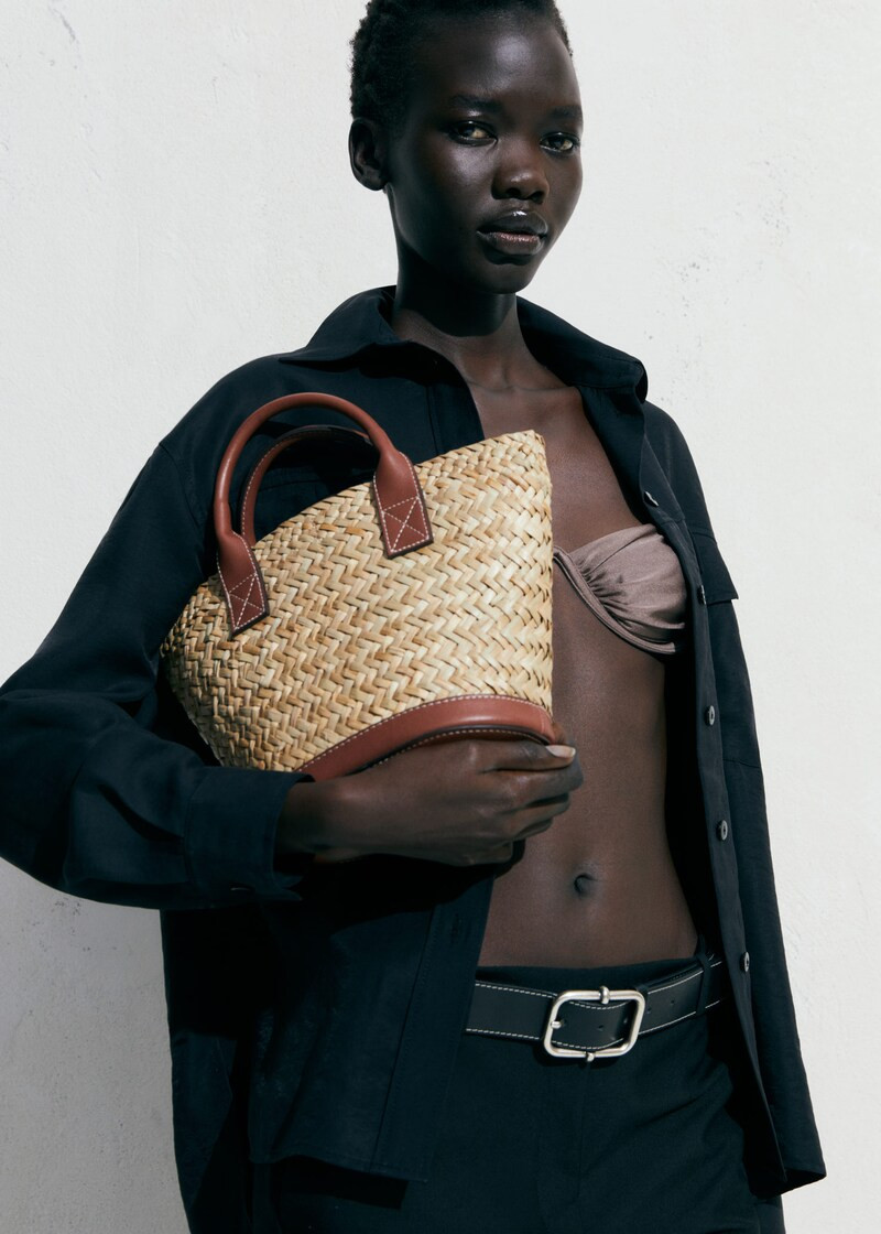 Natural fibre carrycot bag -  Women | Mango USA | MANGO (US)