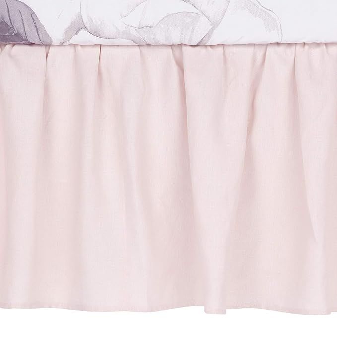 Lambs & Ivy Floral Garden Pink Linen Shirred Crib Skirt/Dust Ruffle | Amazon (US)