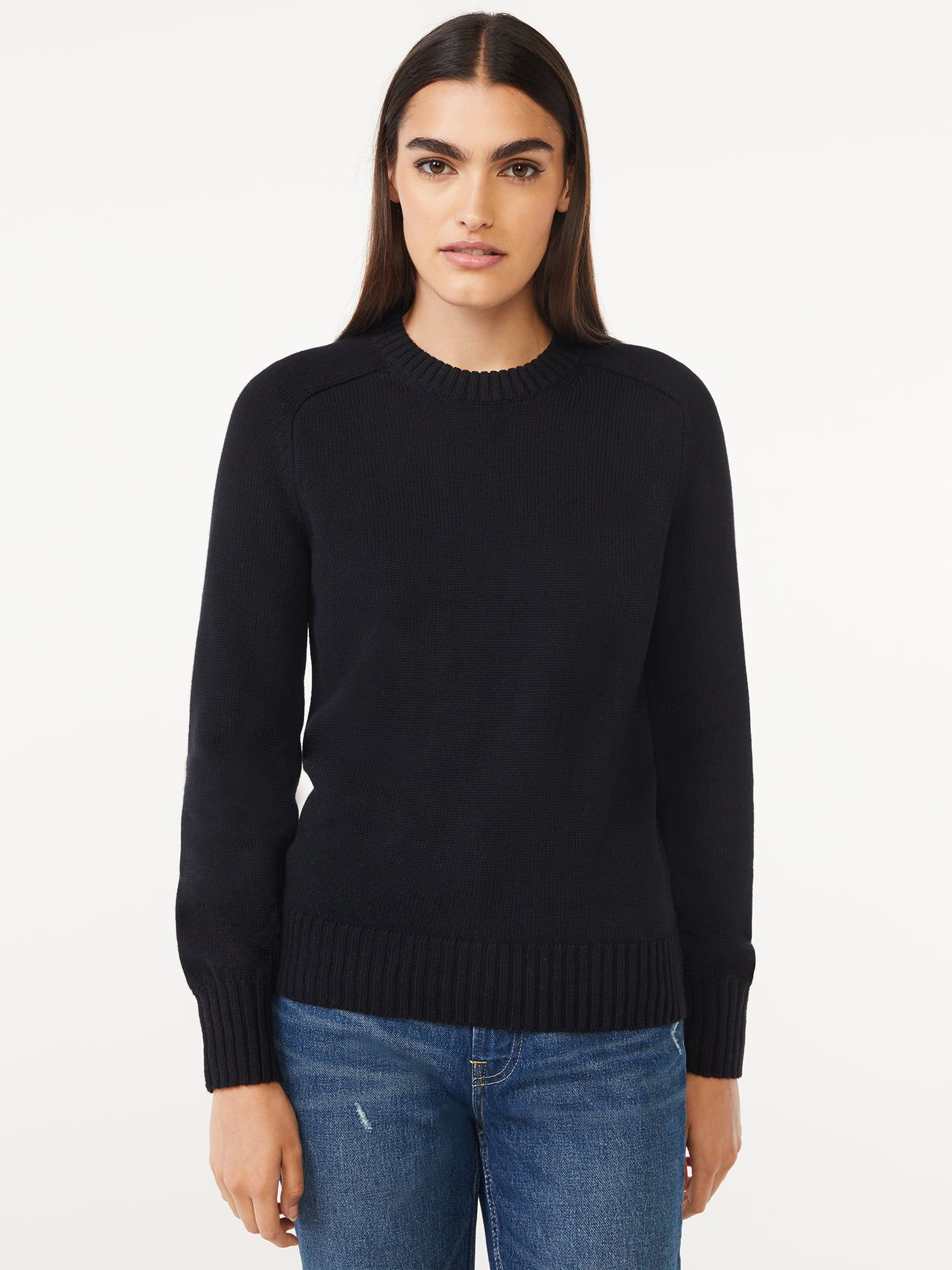 Free Assembly Women’s Shrunken Crewneck Sweater - Walmart.com | Walmart (US)