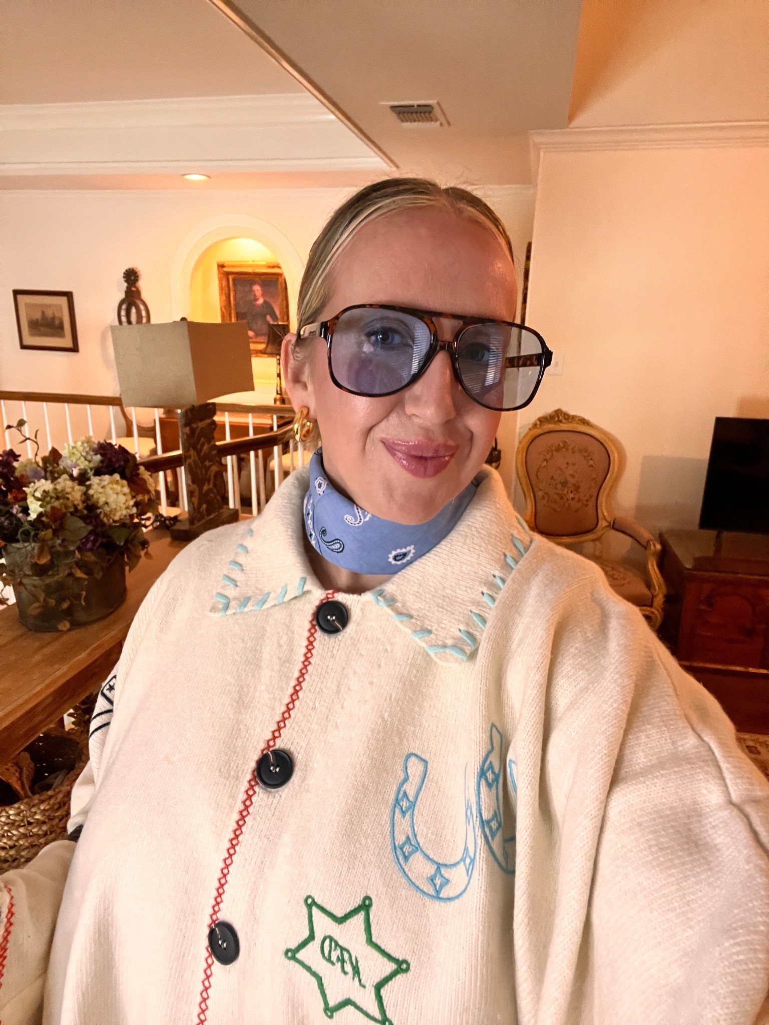 Sunglasses with a ton of different color lenses 