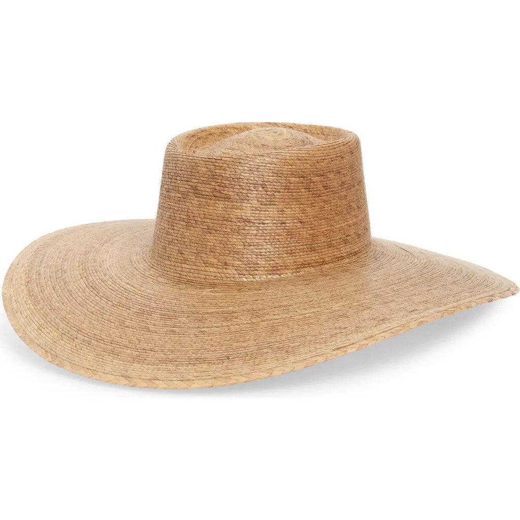 Lack of Color Palma Wide Brim Straw Boater Hat in Natural at Nordstrom, Size Small/medium | Nordstrom