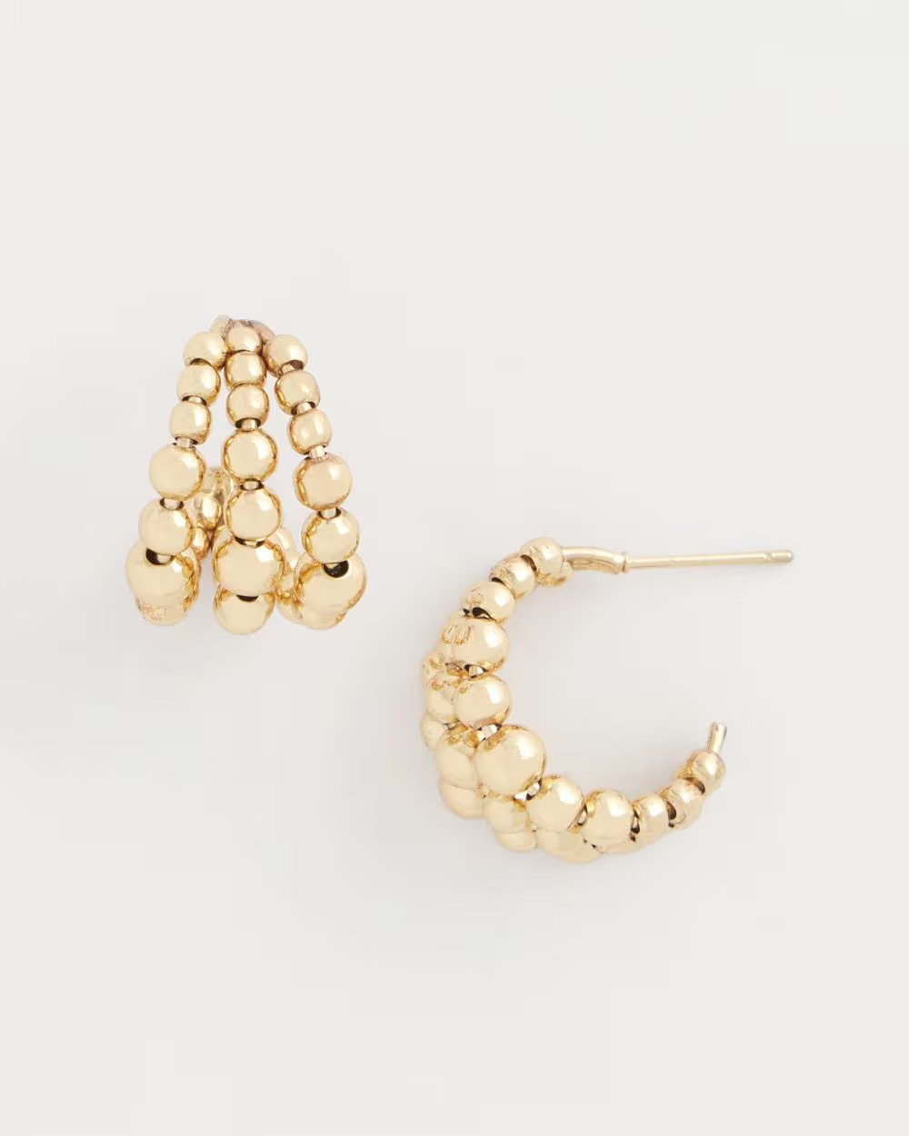 Gold Beaded Mini Hoop Earrings | Chico's