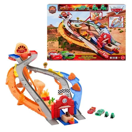 Disney and Pixar Cars Radiator Springs Race & Rescue Rescue Road Raceway Playset with 4 Toy Cars | Walmart (US)