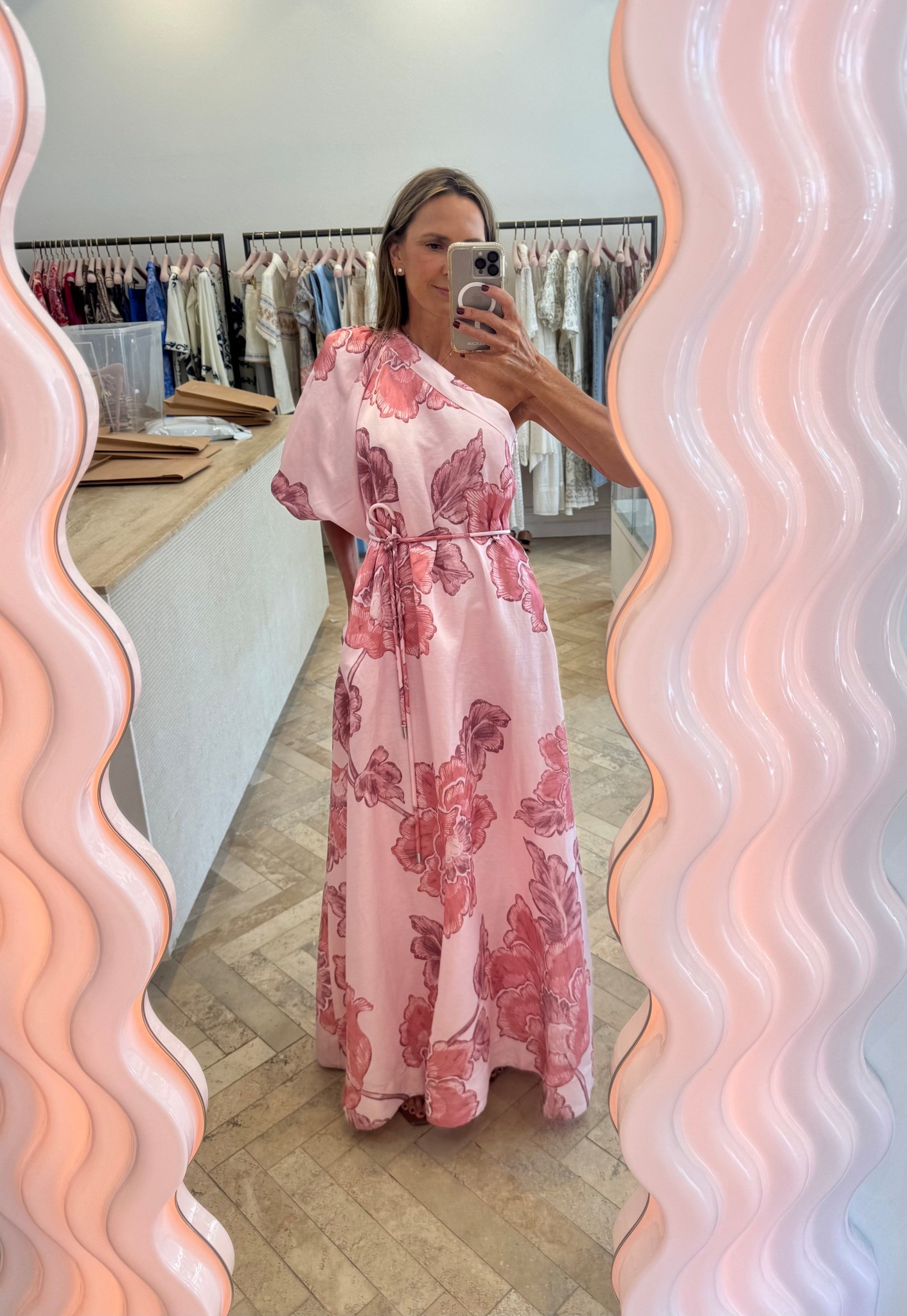 Obsessed with the asymmetric neckline and bubble sleeve on this pink maxi dress 🩷

#LTKsummer #LTKstyletip #LTKdresses