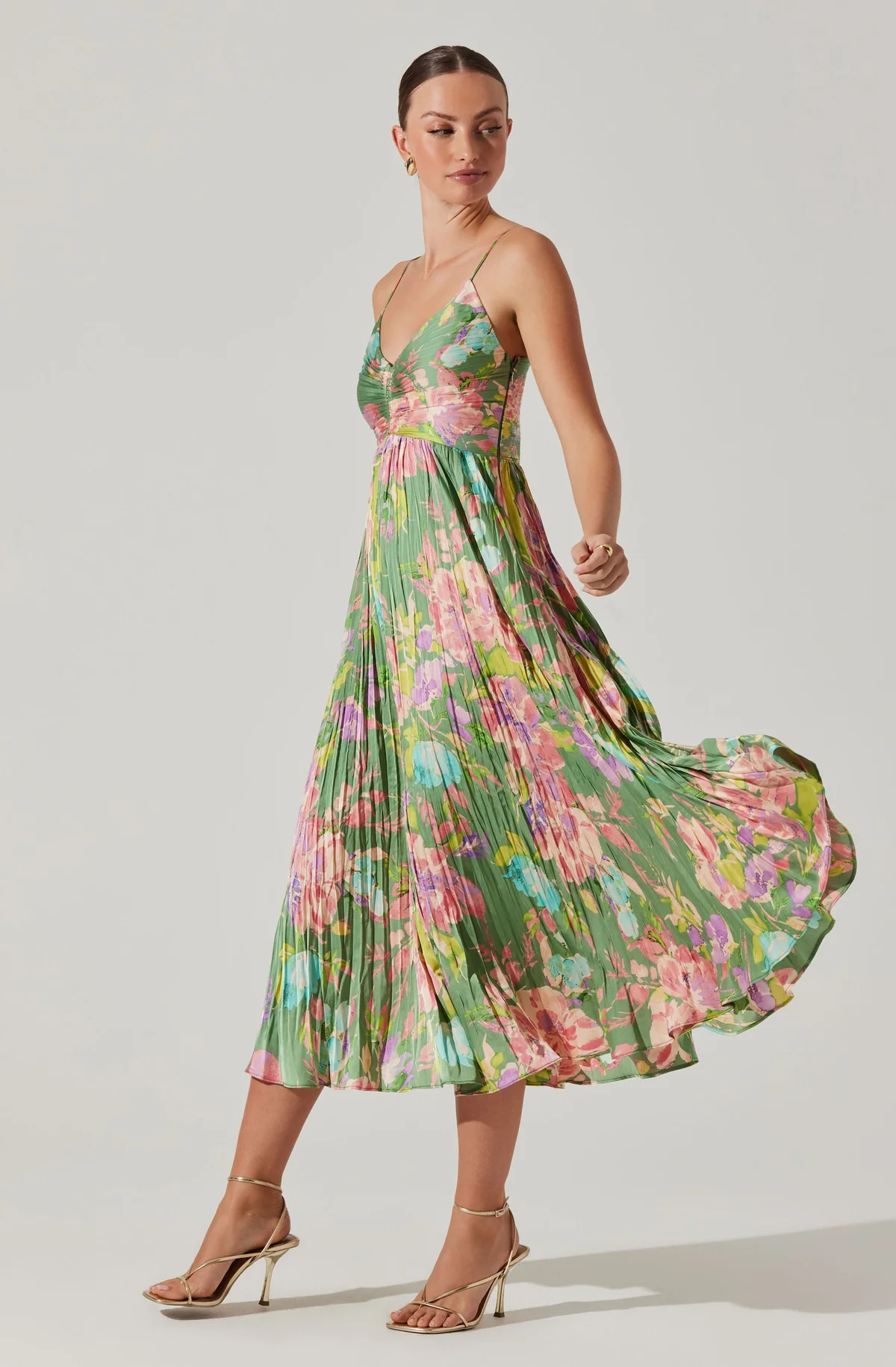 Maeve Pleated Midi Dress | ASTR The Label (US)