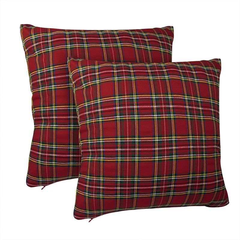 Plaids Christmas Decorative Throw Pillow Covers (Set Of 2) (Set of 2) | Wayfair North America