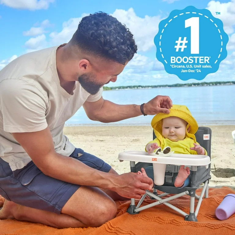 Bright Starts Pop 'N Sit Portable Booster, Grey, Infant to Toddler | Walmart (US)