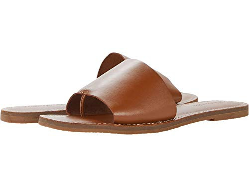 Madewell The Boardwalk Post Slide Sandal in Leather English Saddle 5.5 M | Amazon (US)