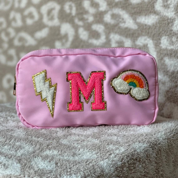 Customized Medium Nylon Cosmetic Makeup Bag-Personalized-Iron On-Sewn On-Travel Bag-Toiletry Bag-... | Etsy (US)