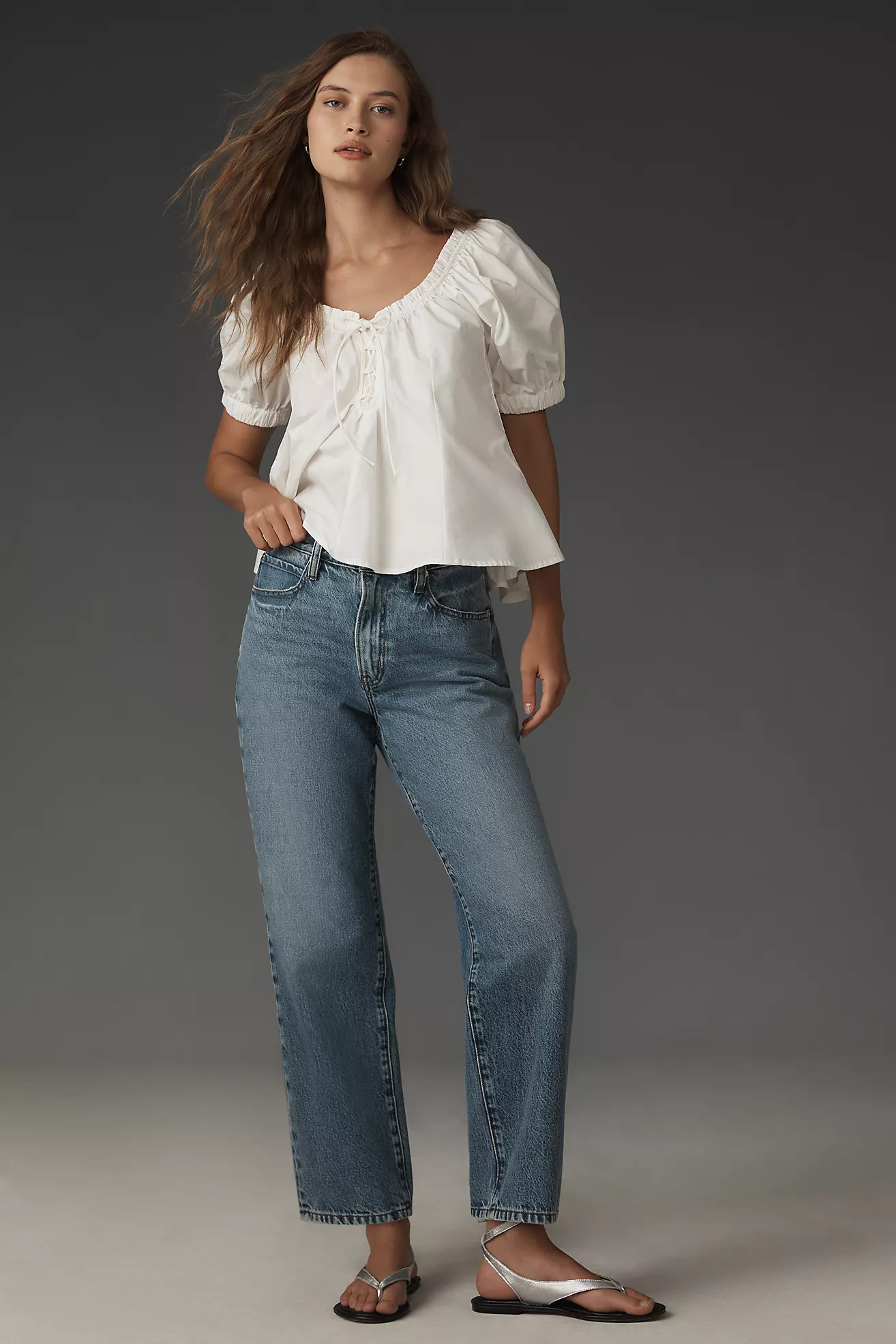 FRAME The Hang Mid-Rise Wide-Leg Jeans | Anthropologie (US)