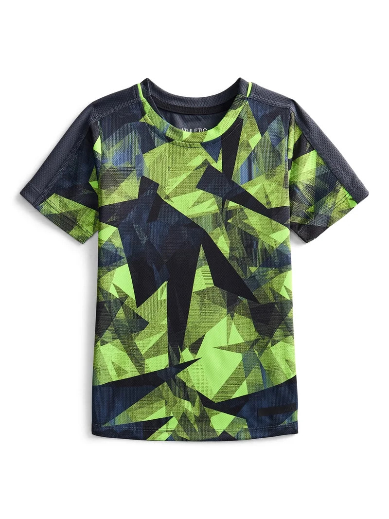 Athletic Works Boys' Print Performance Tee with Short Sleeves, Sizes 4-18 & Husky | Walmart (US)