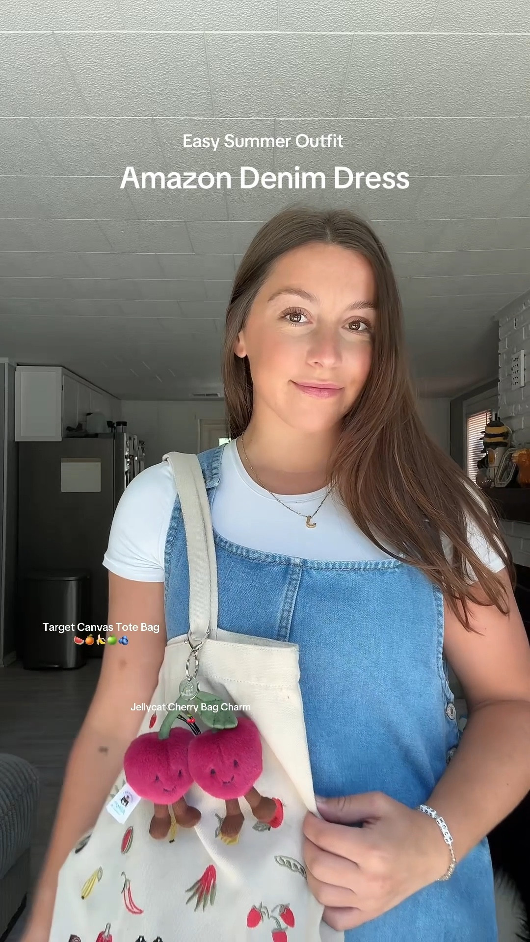 Friday ootd 🍒 comfy + perfect for the heat | dress: Amazon 
bag: target charm: Jellycat 
•
#OOTD #amazonfashion #amazonfinds 