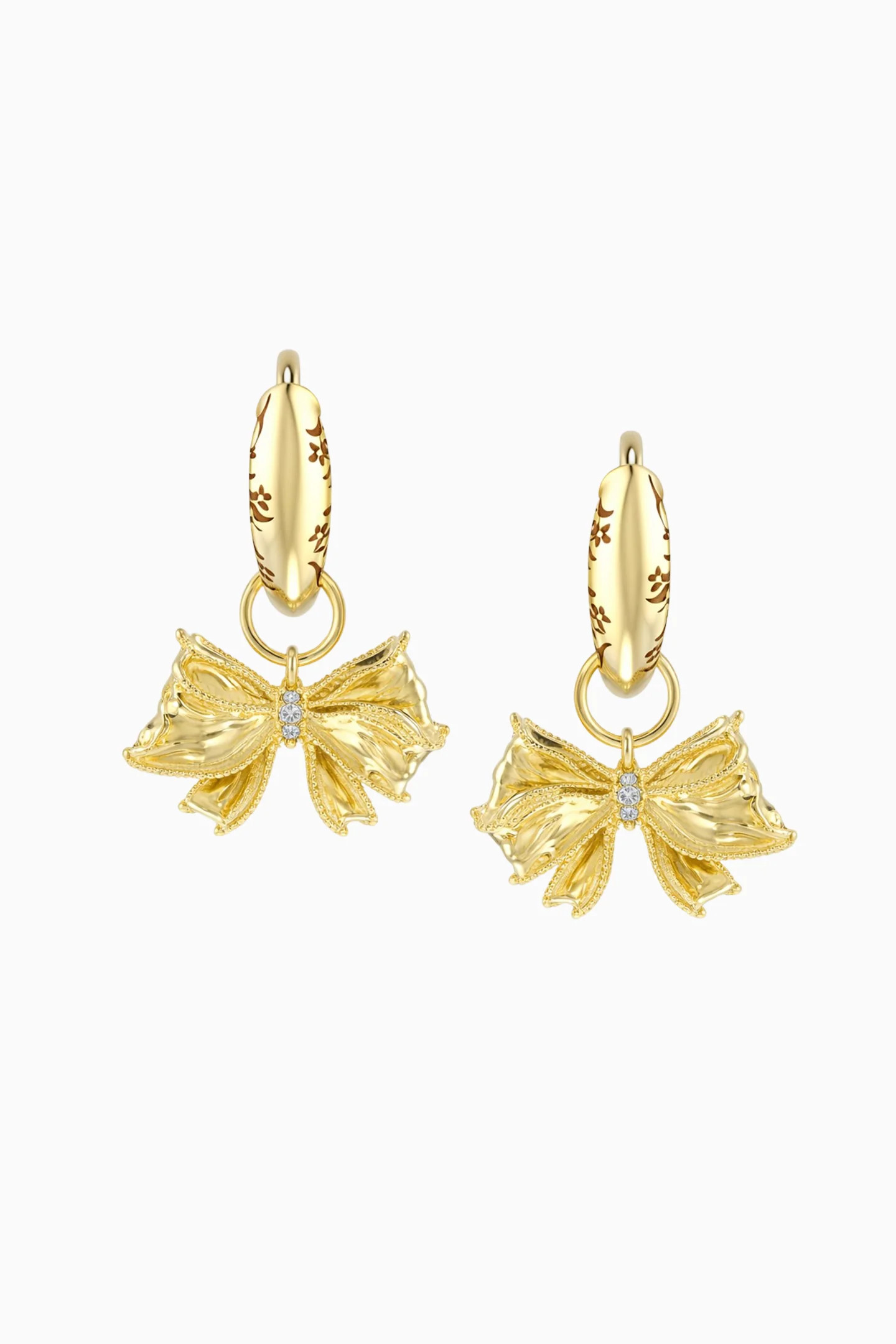 Kendra Scott x LoveShackFancy Bow Gold Huggie Earrings | LoveShackFancy