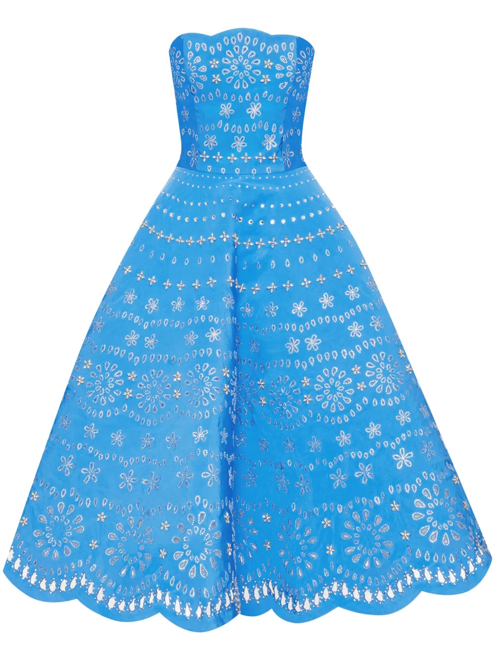 Oscar De La Renta crystal-embellished Strapless Midi Dress | Blue | FARFETCH | Farfetch Global