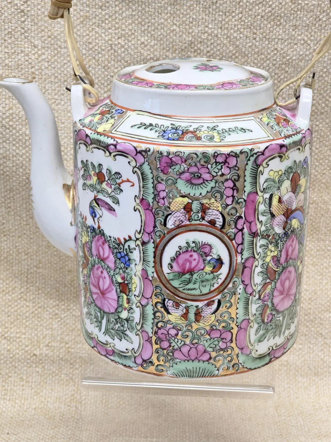 1800's Rose Canton Teapot Gold Gilt Hand Painted Stunning Large- 46oz. - Etsy | Etsy (US)