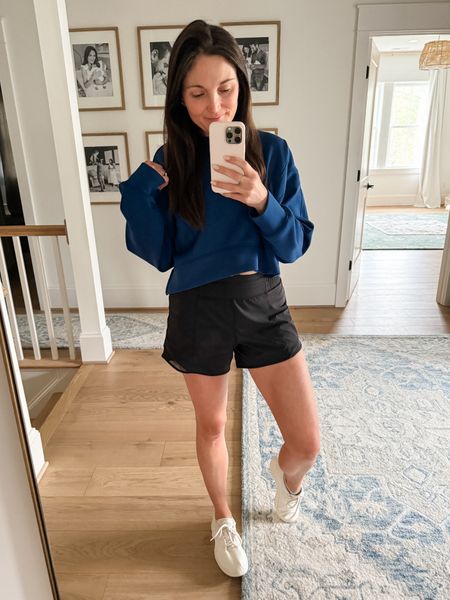 I love shorts + sweatshirt season! I have this Abercrombie sweatshirt in 2 colors and these are some of my favorite Lululemon shorts. Wearing a small in the sweatshirt and size 6 in the shorts. 

#LTKActive #LTKSeasonal
