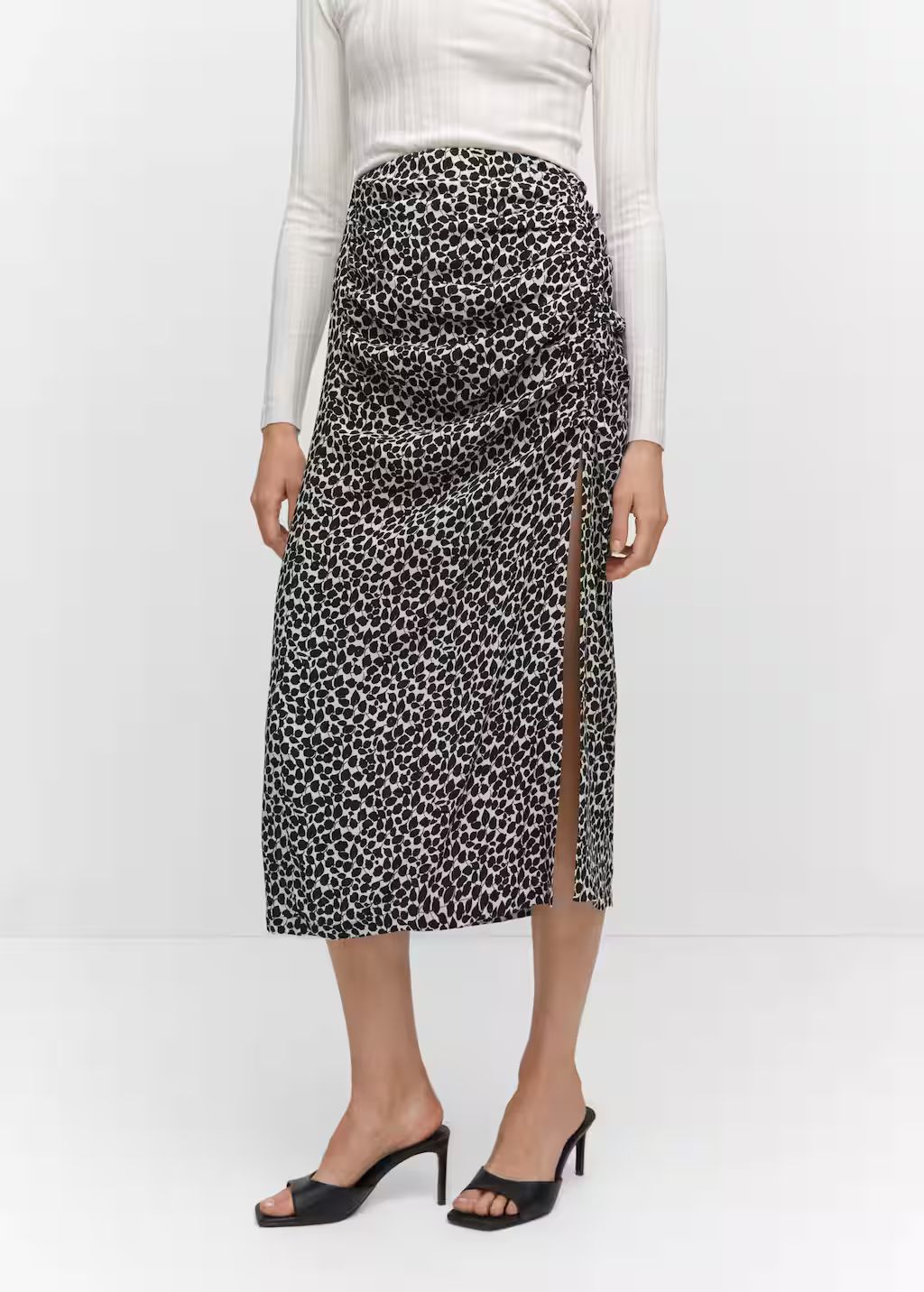 Printed skirt with slit -  Women | Mango USA | MANGO (US)