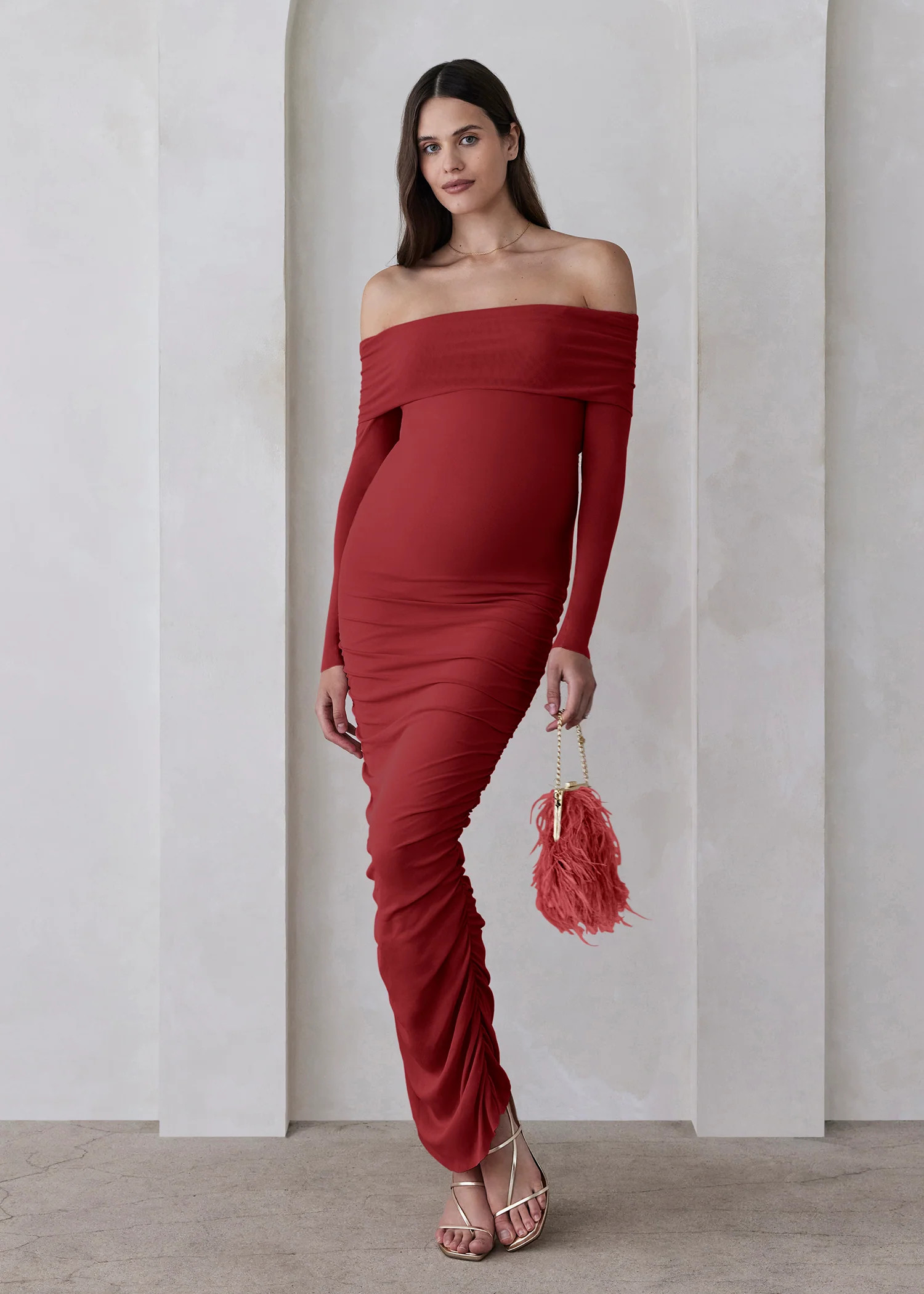 Off The Shoulder Soft Mesh Dress | BUMPSUIT