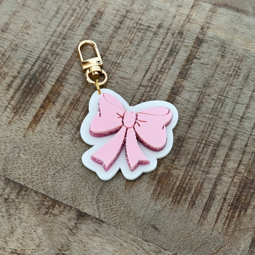 Girly Bow Keychain - Etsy | Etsy (US)