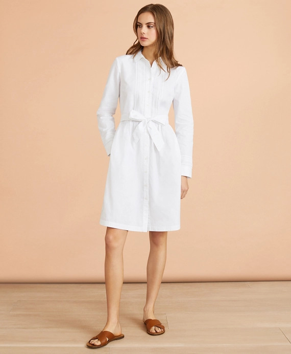 Eyelet-Trim Cotton Poplin Shirt Dress | Brooks Brothers