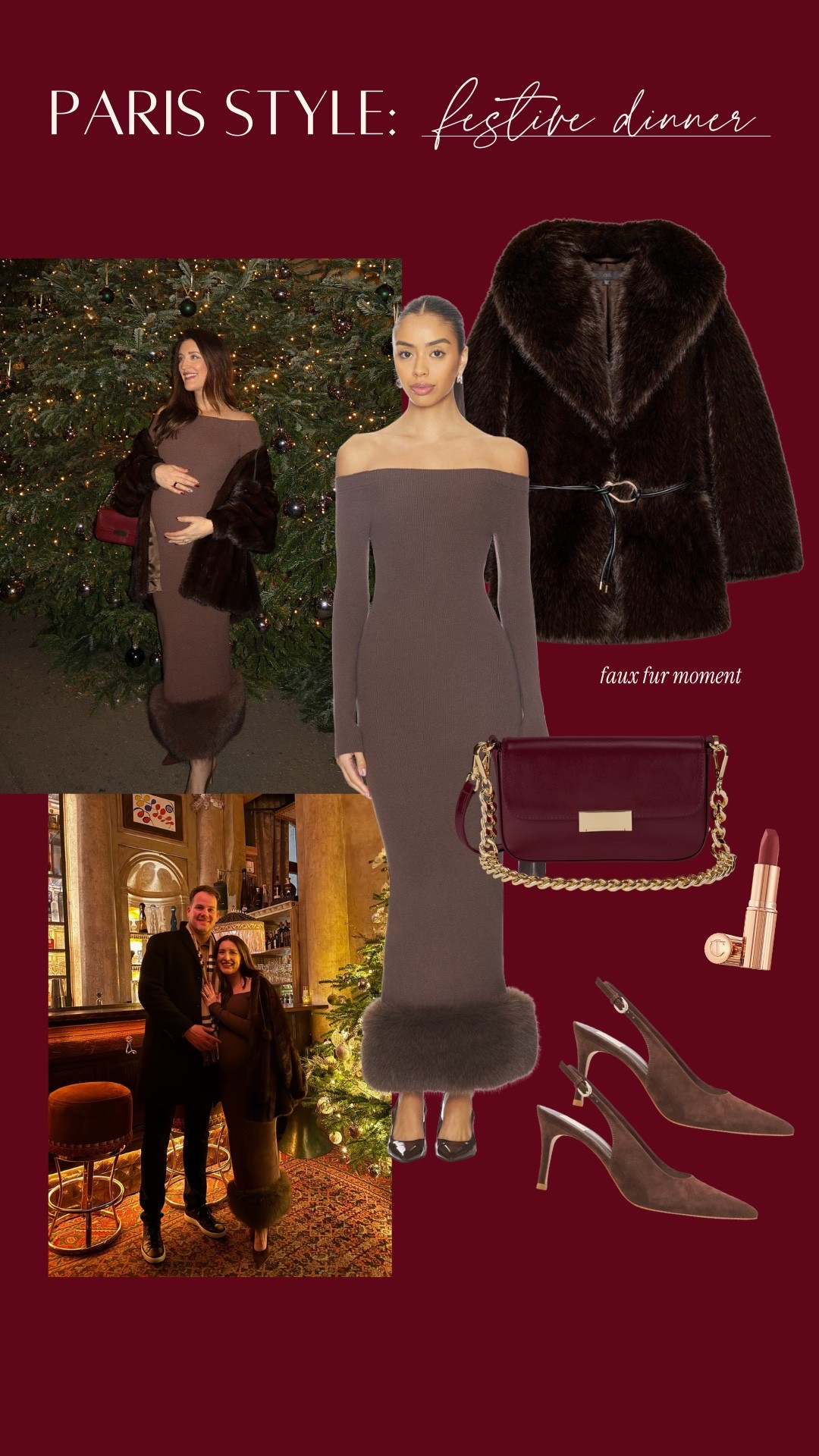 Festive dinner outfit featuring my latest obsession: faux fur! 

#LTKHoliday #LTKBump