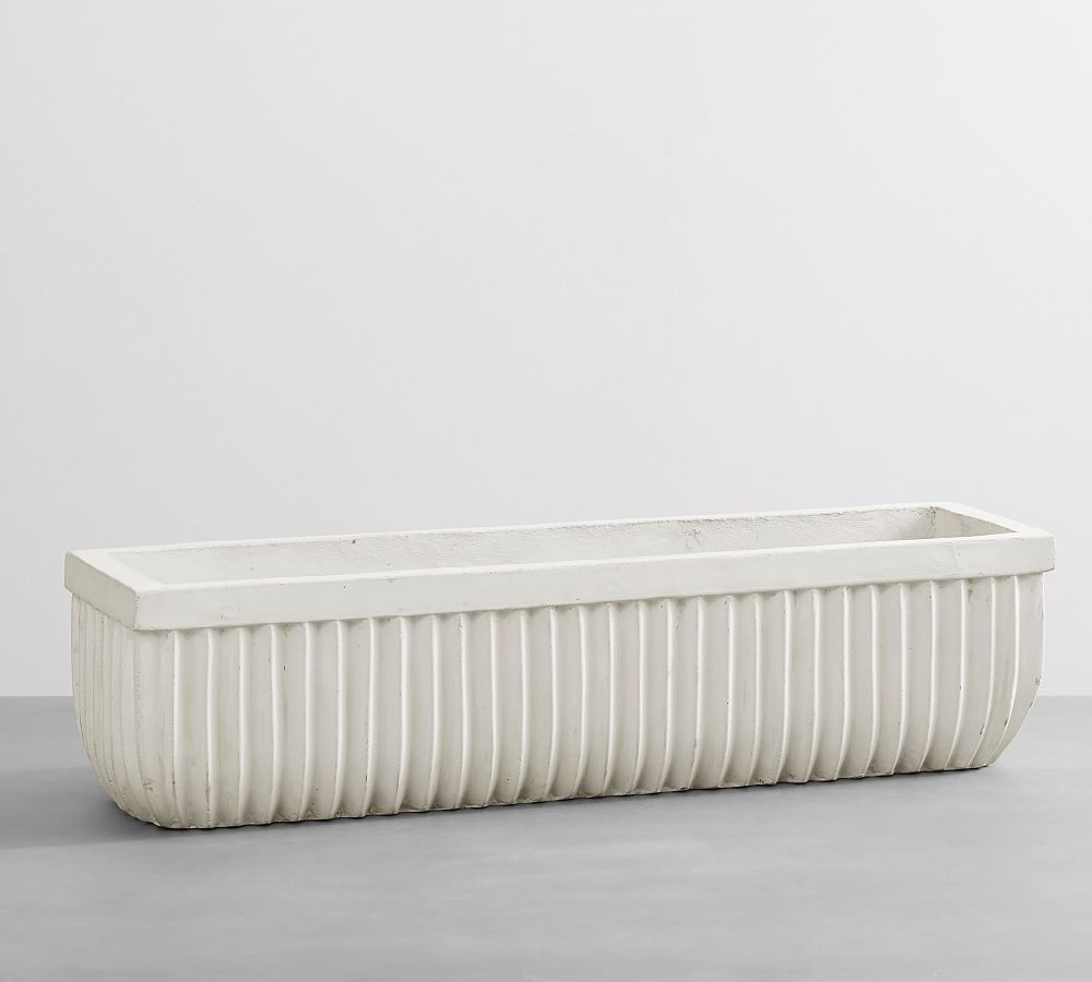 Concrete Fluted Outdoor Planters | Pottery Barn (US)