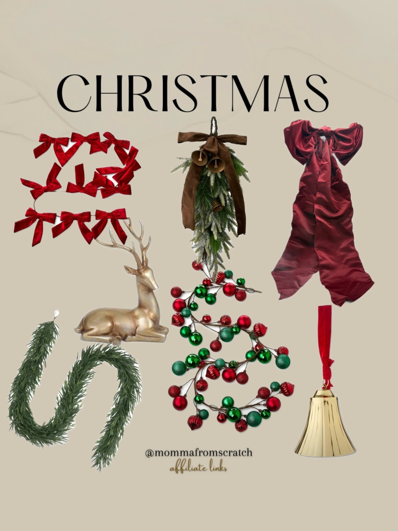 Christmas bows, bells and garlands! 

#LTKFindsUnder50 #LTKHome #LTKSeasonal