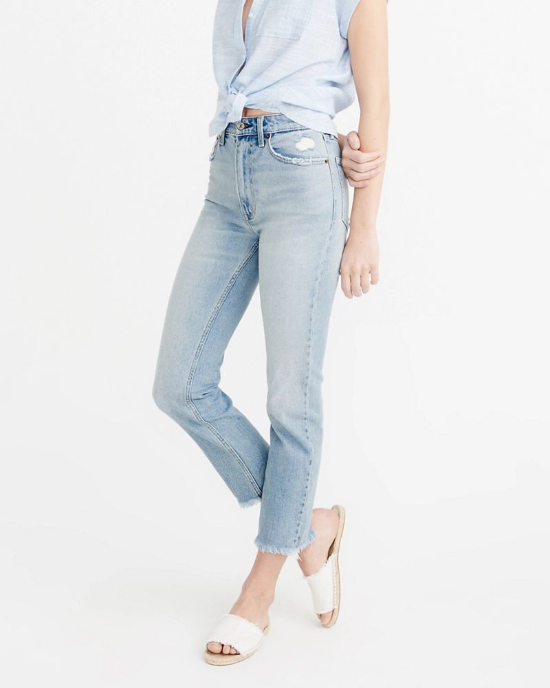 High-Rise Ankle Straight Jeans | Abercrombie & Fitch US & UK