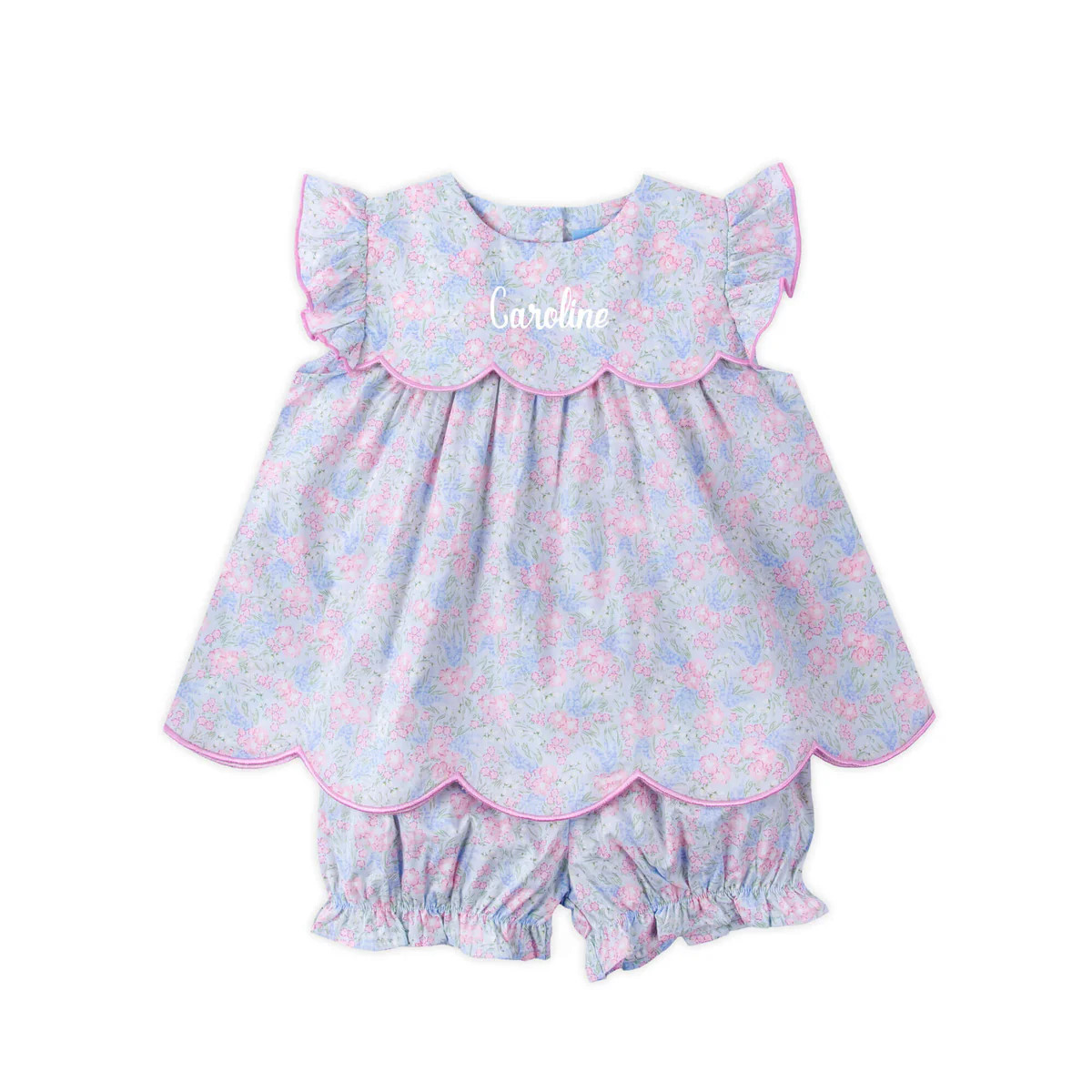 Vintage Garden Blue Floral Amelia Bloomer Set | Classic Whimsy