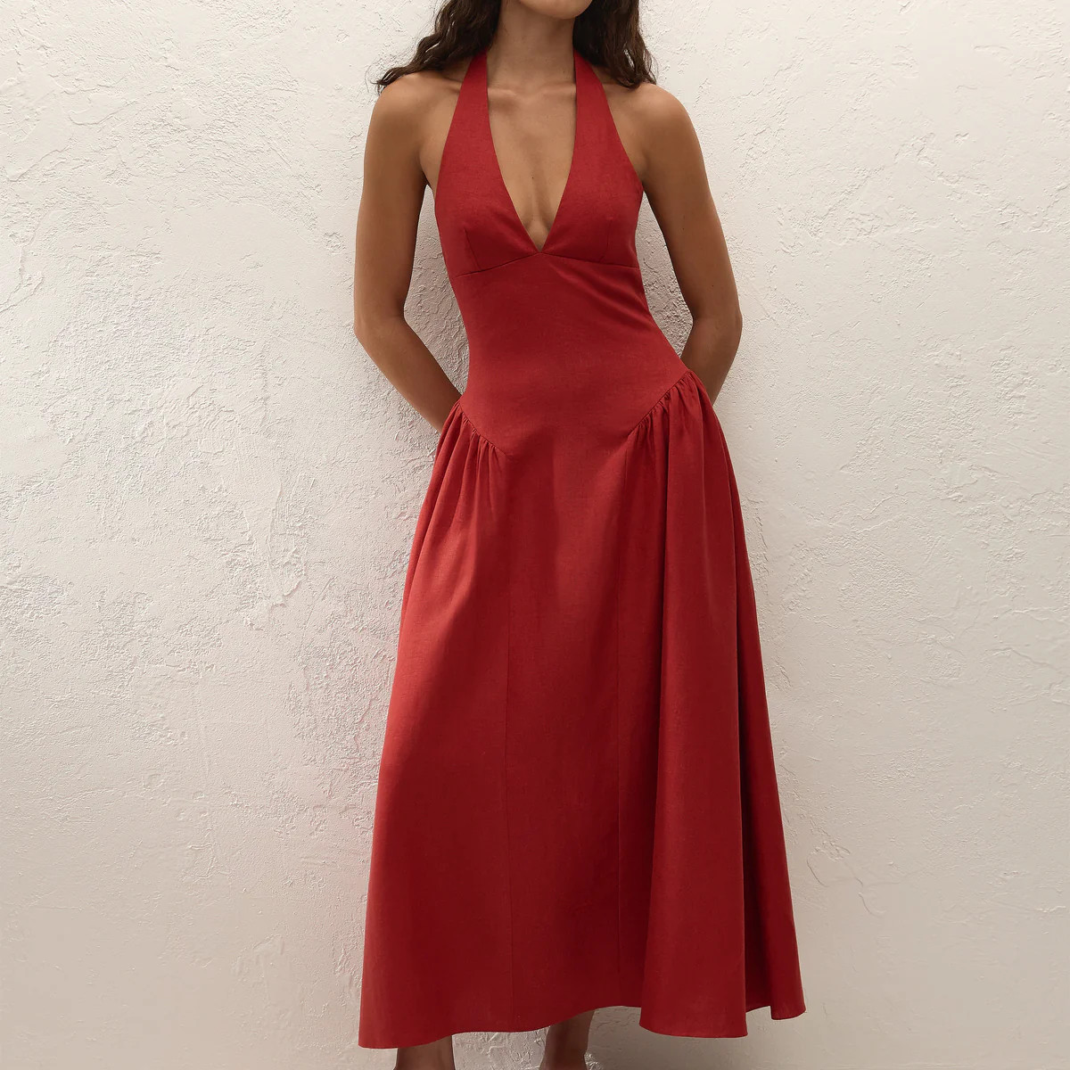 La Cala Midi Dress Chilli | Faithfull (AU)